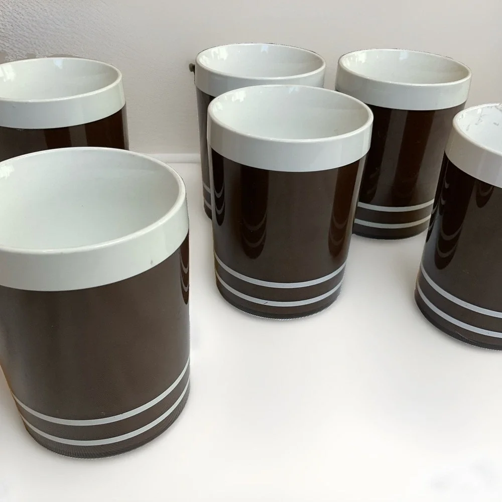 MCM Morgan & Co Tumblers Vintage 70s Insulated Plastic Made In USA Contemporary